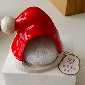 Santa hat scrubby holder with scrubby...New never used.